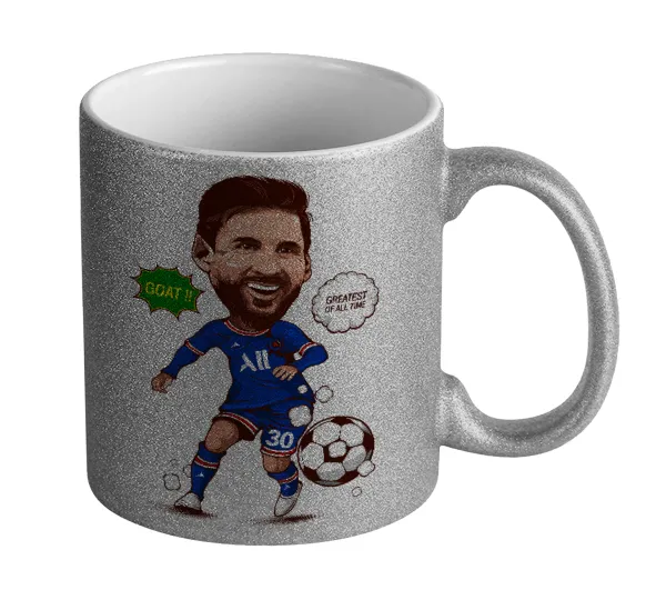Lionel Messi drawing — Glitter Ασημένια