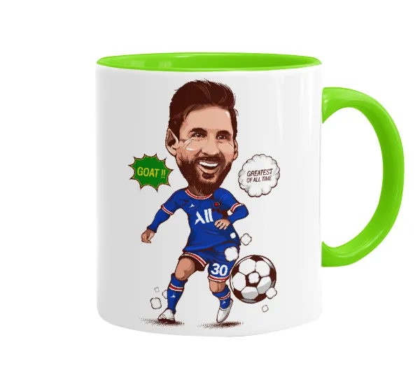 Lionel Messi drawing — Κούπα χρωματιστή βεραμάν, κεραμική, 330ml