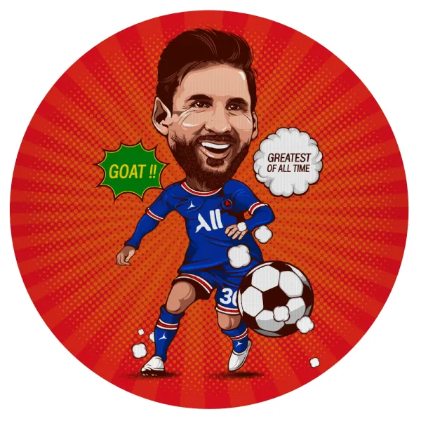 Lionel Messi drawing — Mousepad Στρογγυλό 20cm