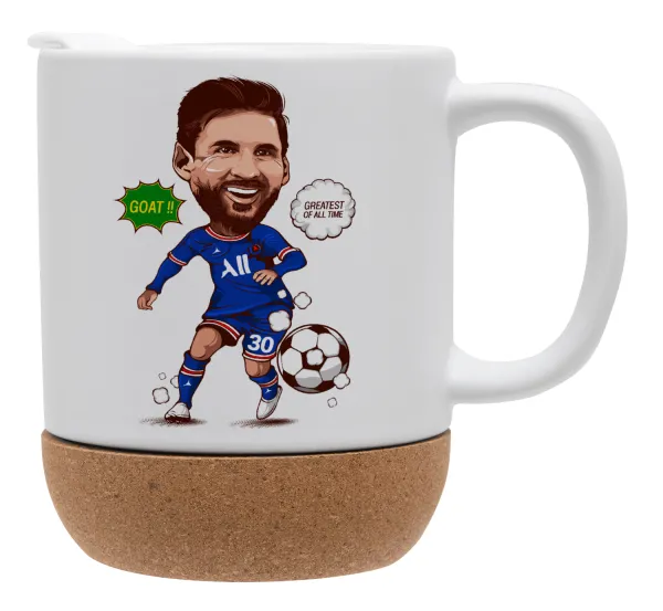 Lionel Messi drawing — Κούπα, κεραμική με βάση φελού και καπάκι (ΜΑΤ), 330ml