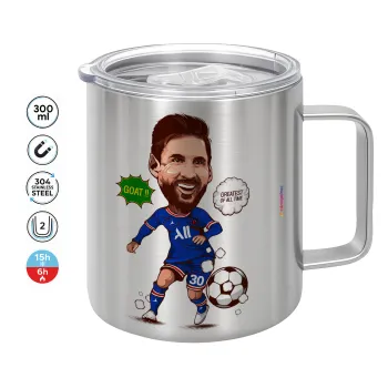 Lionel Messi drawing, Mug Stainless steel double wall 300ml