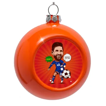 Lionel Messi drawing, Στολίδι Χριστουγεννιάτικη μπάλα δένδρου Πορτοκαλί 8cm
