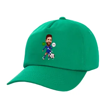 Lionel Messi drawing, Adult Baseball Cap, 100% Cotton, Green (COTTON, ADULT, UNISEX, ONE SIZE)
