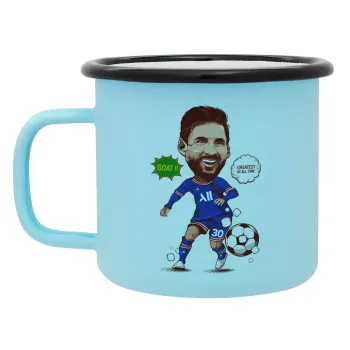 Lionel Messi drawing, Κούπα Μεταλλική εμαγιέ ΜΑΤ σιέλ 360ml