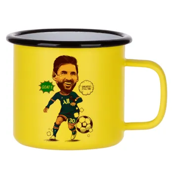 Lionel Messi drawing, Κούπα Μεταλλική εμαγιέ ΜΑΤ Κίτρινη 360ml