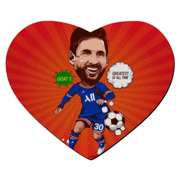 Lionel Messi drawing, Mousepad heart 23x20cm