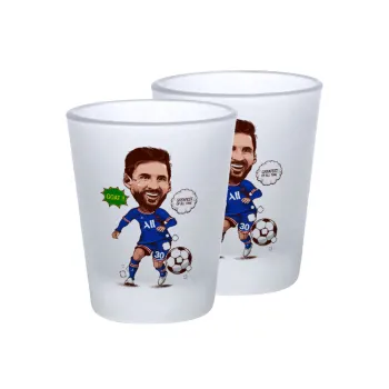 Lionel Messi drawing, Σφηνοπότηρα γυάλινα 45ml του πάγου (2 τεμάχια)
