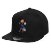Καπέλο παιδικό Flat Snapback, Μαύρο (100% ΒΑΜΒΑΚΕΡΟ, ΠΑΙΔΙΚΟ, UNISEX, ONE SIZE)