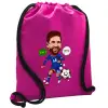 Τσάντα πλάτης πουγκί GYMBAG Φούξια, με τσέπη (40x48cm) & χονδρά κορδόνια