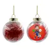 Transparent Christmas tree ball ornament with red filling 8cm