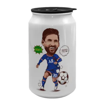 Lionel Messi drawing, Κούπα ταξιδιού μεταλλική με καπάκι (tin-can) 500ml