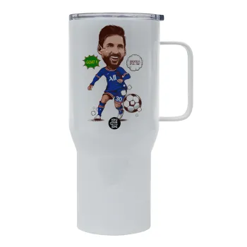 Lionel Messi drawing, Mega Stainless steel Tumbler with lid, double wall 750L