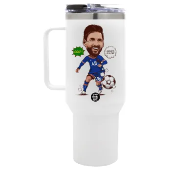 Lionel Messi drawing, Mega Stainless steel Tumbler with lid, double wall 1,2L