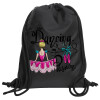 Backpack pouch GYMBAG Black, with pocket (40x48cm) & thick cords