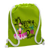 Backpack bag GYMBAG LIME GREEN, with pocket (40x48cm) & thick cords