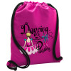 Backpack pouch GYMBAG Fuchsia, with pocket (40x48cm) & thick cords