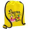 Τσάντα πλάτης πουγκί GYMBAG Κίτρινη, με τσέπη (40x48cm) & χονδρά κορδόνια