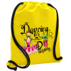 Backpack pouch GYMBAG Yellow, with pocket (40x48cm) & thick cords