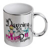 Mug ceramic, silver mirror, 330ml