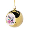 Golden Christmas tree ball ornament 8cm