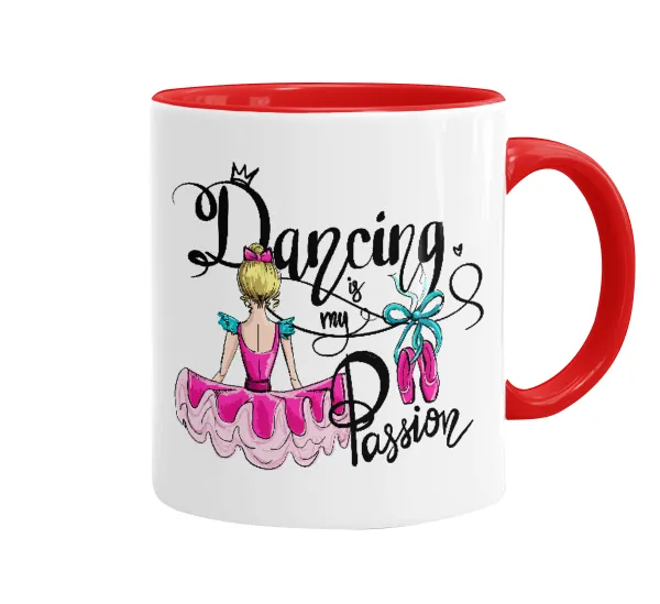 Dancing is my Passion — Κούπα χρωματιστή κόκκινη, κεραμική, 330ml