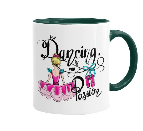 Dancing is my Passion — Mug colored green, ceramic, 330ml