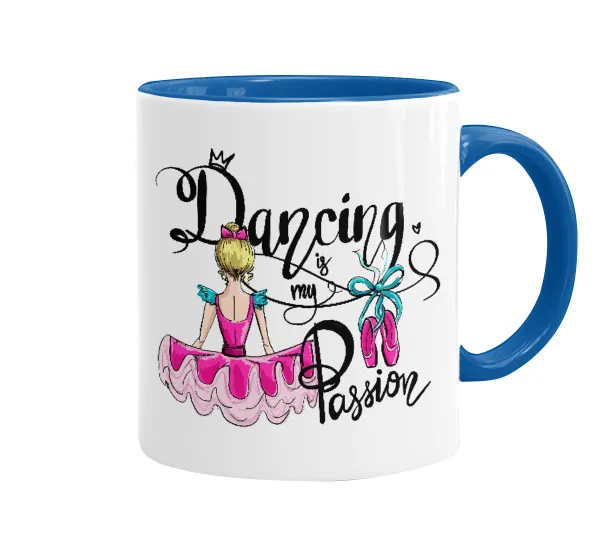 Dancing is my Passion — Κούπα χρωματιστή μπλε, κεραμική, 330ml
