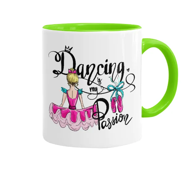 Dancing is my Passion — Κούπα χρωματιστή βεραμάν, κεραμική, 330ml
