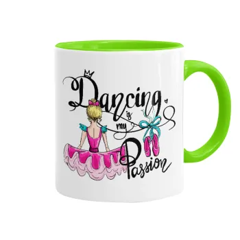 Dancing is my Passion, Κούπα χρωματιστή βεραμάν, κεραμική, 330ml