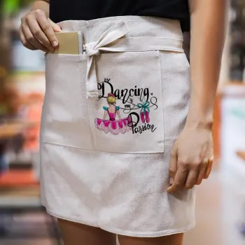 Dancing is my Passion, Ποδιά Μέσης με διπλή τσέπη Barista/Bartender, Beige