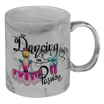 Dancing is my Passion, Κούπα κεραμική, marble style (μάρμαρο), 330ml