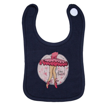 I Love Ballet, Σαλιάρα με Σκρατς 100% Organic Cotton Μπλε (0-18 months)