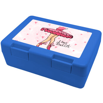 I Love Ballet, Children's cookie container BLUE 185x128x65mm (BPA free plastic)