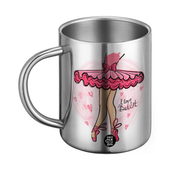 I Love Ballet, Ανοξείδωτη Μεταλλική Κούπα 450ml - Διπλού Τοιχώματος