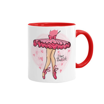 I Love Ballet, Mug colored red, ceramic, 330ml