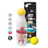 Tennis ball Metal mug thermos White, double wall, 550ml