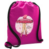 Τσάντα πλάτης πουγκί GYMBAG Φούξια, με τσέπη (40x48cm) & χονδρά κορδόνια