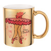 Mug ceramic, gold mirror, 330ml