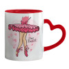 Mug heart red handle, ceramic, 330ml