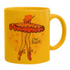 Ceramic coffee mug yellow, 330ml