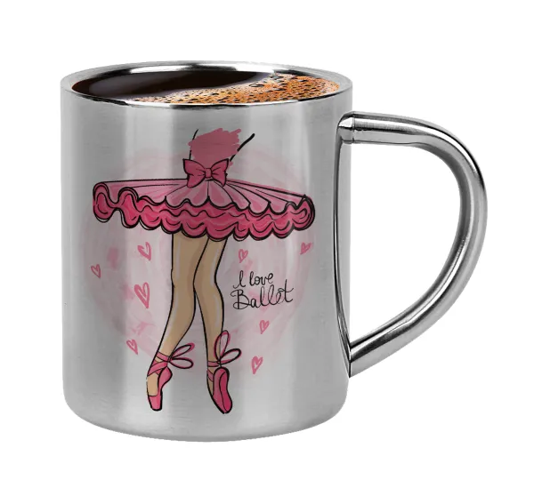 I Love Ballet — Double-wall metal cup for espresso (220ml)