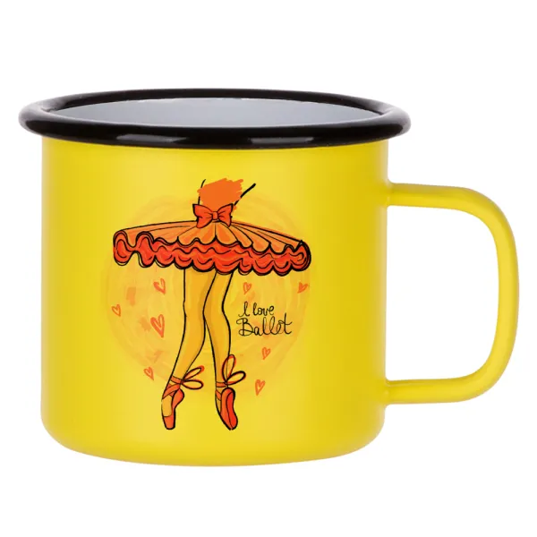 I Love Ballet — Κούπα Μεταλλική εμαγιέ ΜΑΤ Κίτρινη 360ml