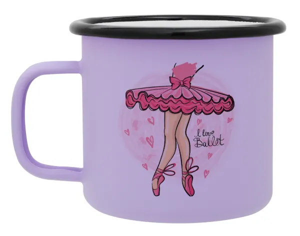 I Love Ballet — Κούπα Μεταλλική εμαγιέ ΜΑΤ Light Pastel Purple 360ml