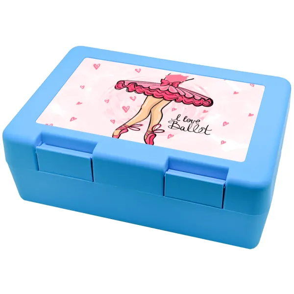 I Love Ballet — Παιδικό δοχείο κολατσιού ΓΑΛΑΖΙΟ 185x128x65mm (BPA free πλαστικό)