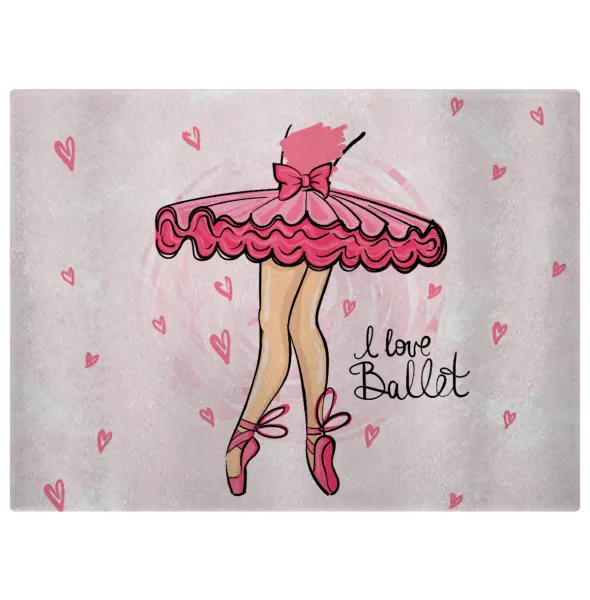 I Love Ballet — Επιφάνεια κοπής γυάλινη (38x28cm)