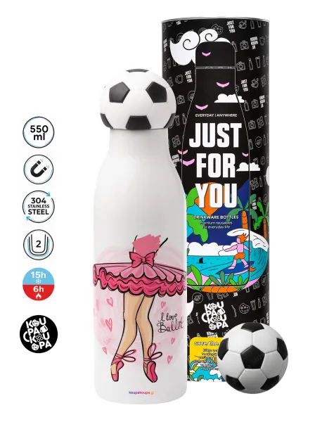 I Love Ballet — Soccer Metal mug thermos, double wall, 550ml