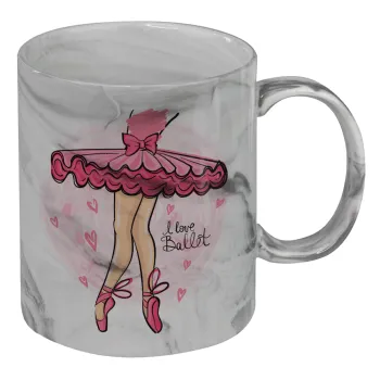 I Love Ballet, Κούπα κεραμική, marble style (μάρμαρο), 330ml