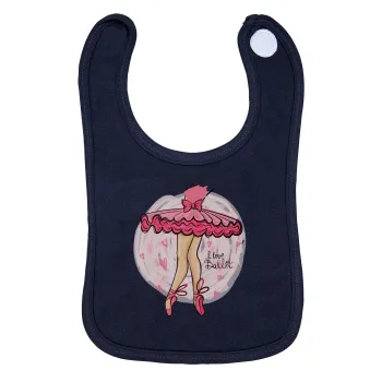 I Love Ballet, Σαλιάρα με Σκρατς 100% Organic Cotton Μπλε (0-18 months)