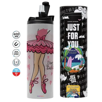 I Love Ballet, Tumbler stainless steel GREY 600ml