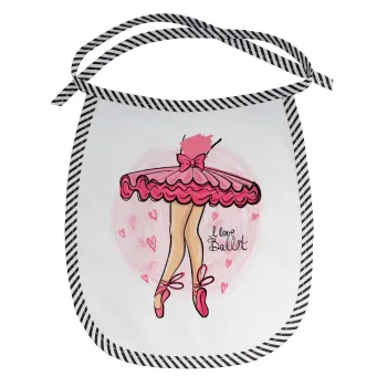 I Love Ballet, Σαλιάρα μωρού αλέκιαστη με κορδόνι Μαύρη